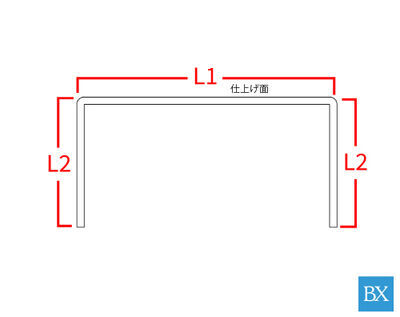 ★コノ字曲げ三方枠ステンレス:下地サイズ５０（子商品)
